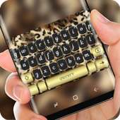 Leopard Pattern Keyboard Vintage Gold logo