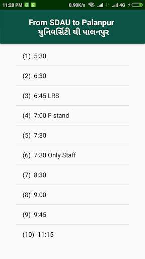 SDAU Bus Time Table screenshot 2