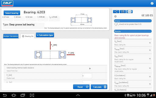 SKF Bearing Calculator screenshot 9