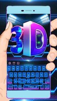 3D Blue Tech Keyboard Theme скриншот 1