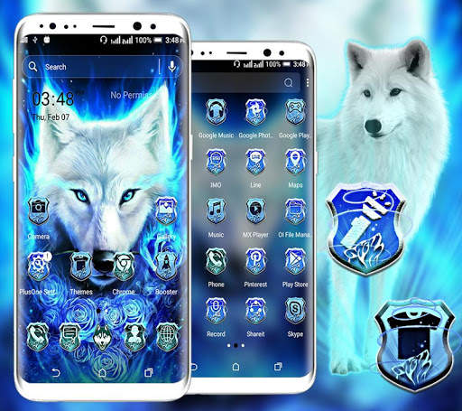 Blue Wolf Launcher Theme screenshot 1