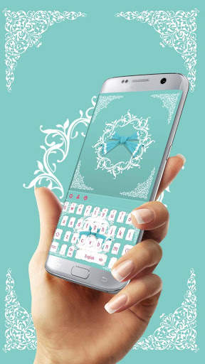 Cute pink green lace Bow Keyboard skin screenshot 3