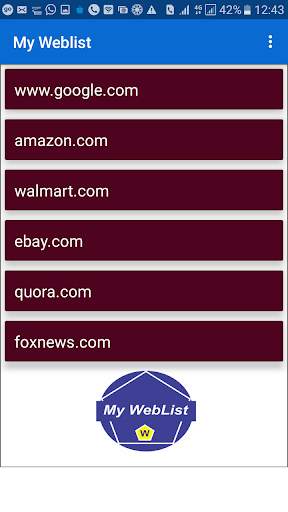 My Weblist Browser screenshot 2