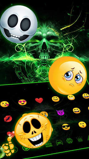 Hell Green Grim Skull Keyboard Theme स्क्रीनशॉट 3
