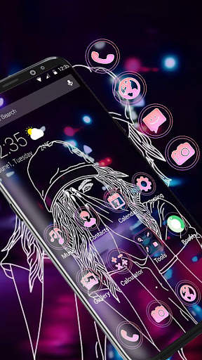 Neon Sad Girl APUS Launcher Theme screenshot 3