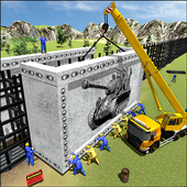 Border Wall Construction : Security Fence Building icon