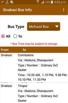 Sivakasi Bus Info screenshot 4