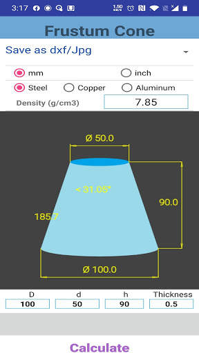 cone calculator screenshot 4