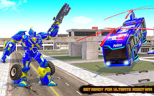 Fly Bus Robot Helicopter Car Transform Robot Games screenshot 7