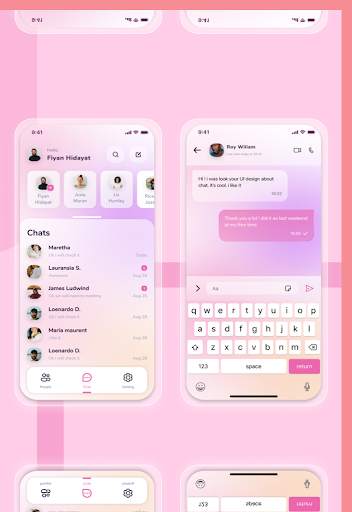 Tema Chat Pink & Wallpaper screenshot 8