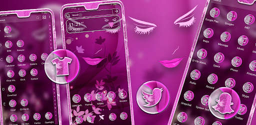 Pink Girly Face Launcher Theme screenshot 6