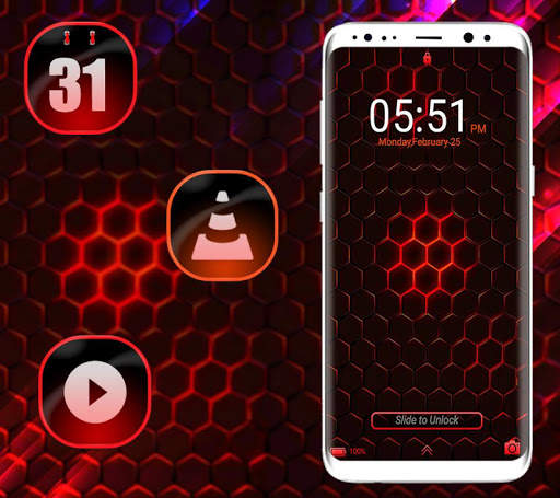 Cool Neon Hexa Launcher Theme screenshot 5
