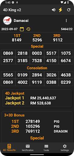 4D King v2 Live 4D Results screenshot 4