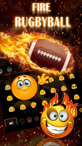 Fire Rugby Ball Keyboard Theme screenshot 4