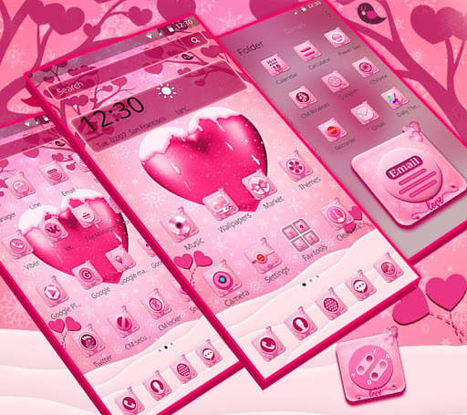 Pink Lovely Heart Theme screenshot 1
