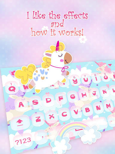 Fluffy Unicorn Keyboard Theme for Girls screenshot 3