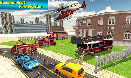 Heavy Ladder Fire Truck City Rescue 2019 screenshot 13