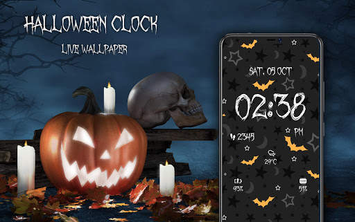 Halloween Spooky Digital Clock Live Wallpaper screenshot 6