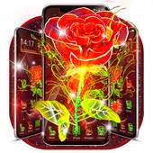 3D Neon Red Rose Launcher 5.44.11