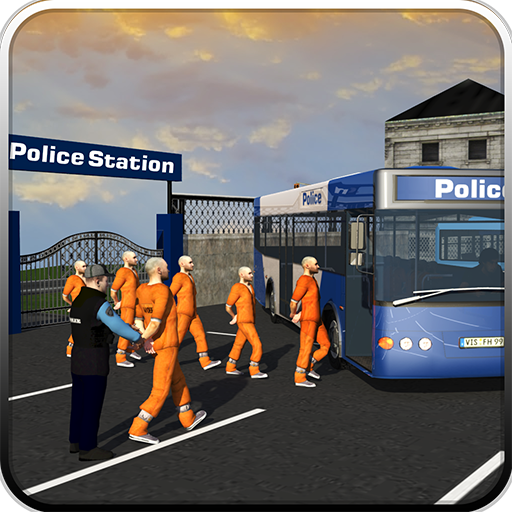 Coach Bus Police Transport 3D icon
