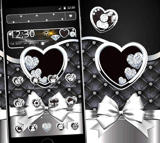 Shiny Diamond Heart Launcher Theme💖 screenshot 3