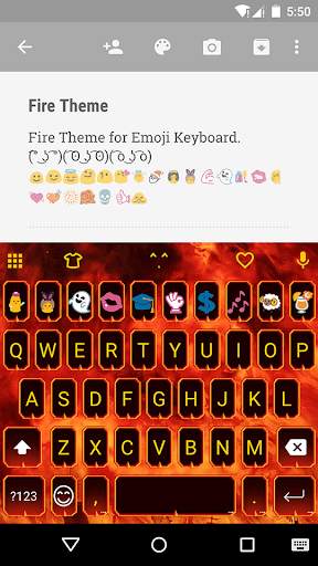 Fire Emoji Keyboard Theme screenshot 1