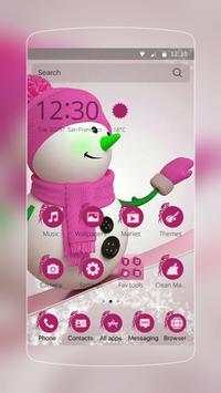 Pink Snowman Theme screenshot 1