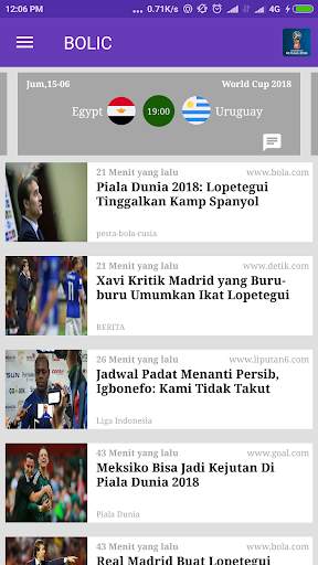 Jadwal Bola - BOLIC screenshot 1