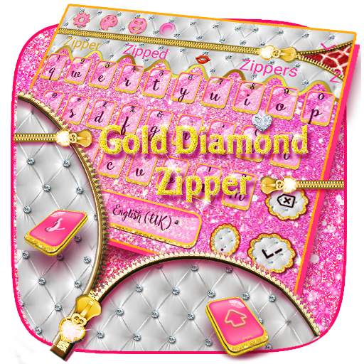 💎Gold Diamond Zipper Keyboard 10001002