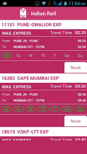 Indian Railway Status screenshot 2