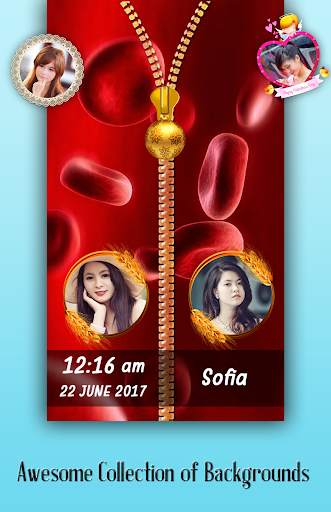 Red Zipper Lock Screen screenshot 1