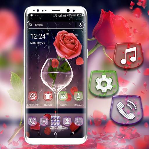 Rose in Glass Launcher Theme 1.2