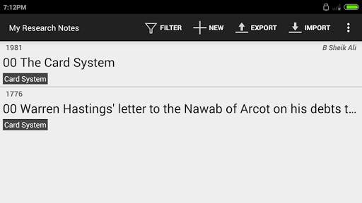 My Research Notes screenshot 2