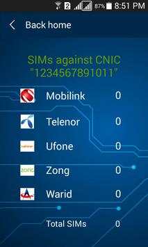 SIMs On My CNIC - Pakistan screenshot 3