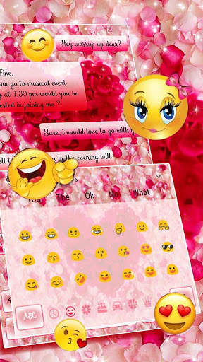 Pink Flower Heart Keyboard screenshot 2
