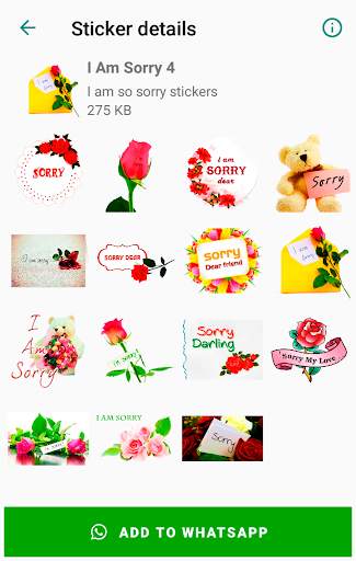 I am sorry stickers for WhatsApp - WAStickerApps screenshot 3