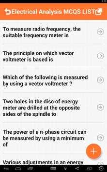 Electrical Analysis MCQs 2 تصوير الشاشة