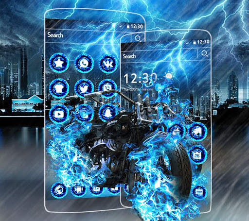 Blue Flame Motorcycle Theme screenshot 3