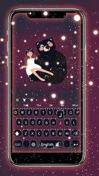 Girl and black bear keyboard theme screenshot 1