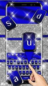 Cobalt Silver Glitter Keyboard Theme screenshot 2