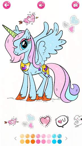 Surprise Dolls Unicorn Glitter Coloring Pages screenshot 3