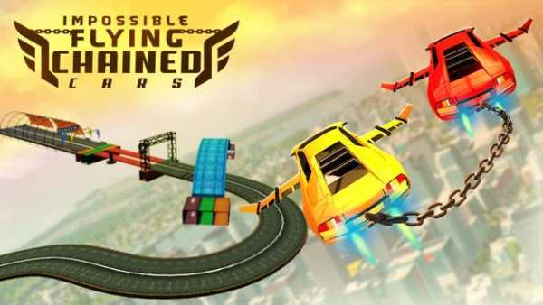 Impossible Flying Chained Car Games screenshot 1