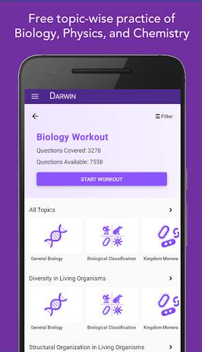 DARWIN - NEET 2021 Preparation | Free MCQs + Tests screenshot 1