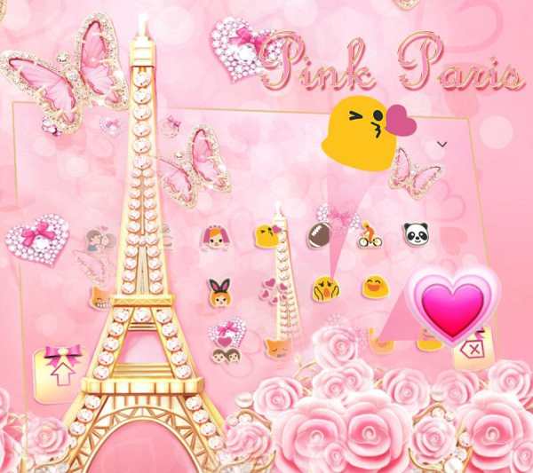 Pink Rose Paris Keyboard Theme screenshot 3
