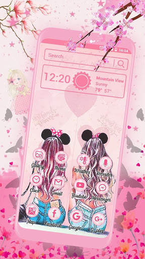 Tema, Wallpaper, ikon Girls, Friendship screenshot 2