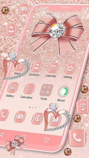 Luxury Rose Gold Diamond APUS Launcher Theme screenshot 5