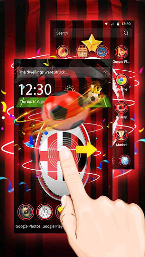 3D Milan Football Red theme screenshot 2