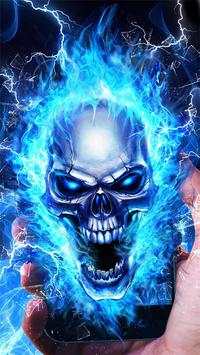 Blue Fire Skull Bone Live Wallpaper screenshot 2