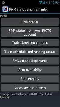 PNR status and train info screenshot 1