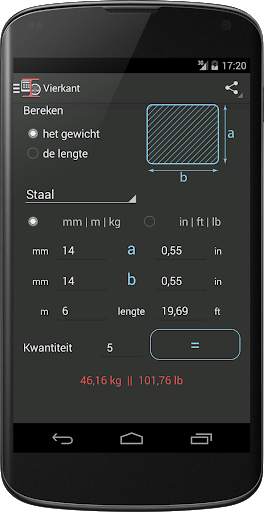 Metaal Gewicht Calculator screenshot 3